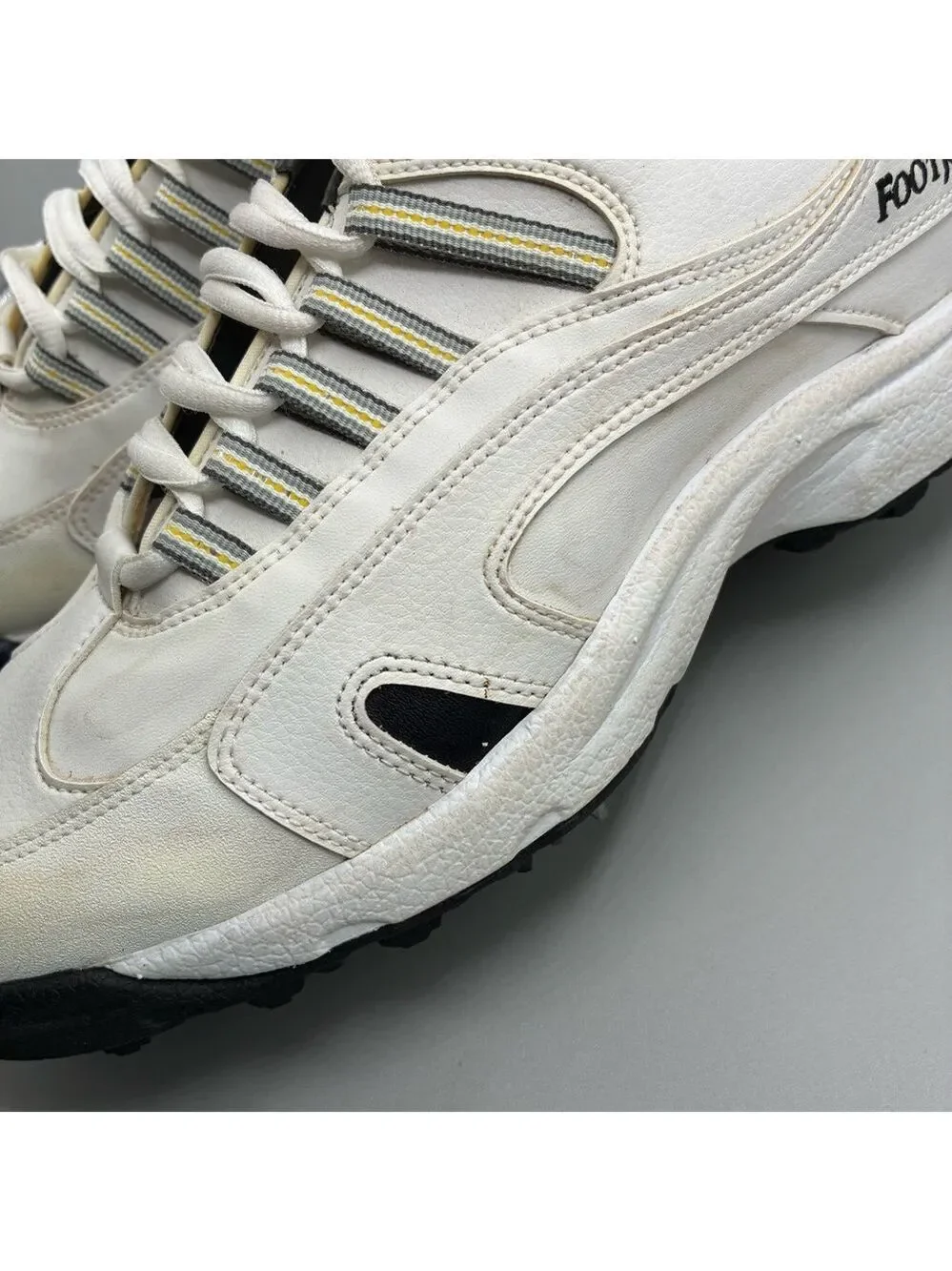 FootJoy GreenJoy Spike Golf Shoes Men’s 8.5 M White Leather Lace Up Sneakers